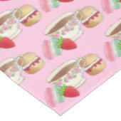 アフタヌーンティーパーティーマカロンティーカップスコーンベリー テーブルクロス (アングル)