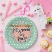 アフタヌーンティーパーティー50年代スタイルレトロビベス ペーパープレート (パーティー)
