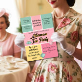 アフタヌーンティーパーティー50年代スタイルレトロビベス 招待状