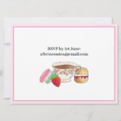 アフタヌーンティーパーティー ブライダルシャワー マカロン ティーカップ 招待状 (裏面)