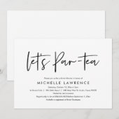 アフタヌーンティーパーティー、モダンカジュアルブライダルシャワー 招待状 (正面/裏面)