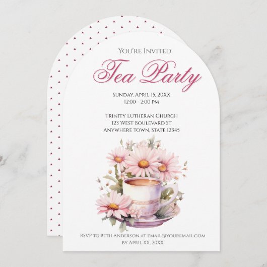 アフタヌーンティーパーティー 招待状 (正面/裏面)