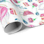 アフタヌーンティーパーティー 水彩花園 かわいい ラッピングペーパー (ロールコーナー)