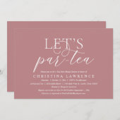アフタヌーンティーパーティー、花嫁、ブライダルシャワーI 招待状 (正面/裏面)