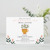 アフタヌーンティーピンクフローラブライダルシャワー 招待状 (スタンド正面)