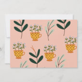 アフタヌーンティーピンクフローラブライダルシャワー 招待状 (裏面)