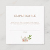 アフタヌーンティーベイビーシャワーおむつラッフルゲームカード スクエア名刺 (正面)