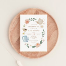 アフタヌーンティーベイビーシャワー |予算招待状