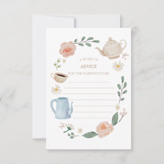 アフタヌーンティーベビーシャワーアドバイスカード サンキューカード (正面)