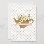 アフタヌーンティーラグジュアリー赤面フローラベビーシャワー 招待状 (裏面)