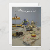 アフタヌーンティーレディースパーティー 招待状 (正面/裏面)