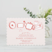 アフタヌーンティー子供の誕生日パーティの招待状 招待状 (スタンド正面)