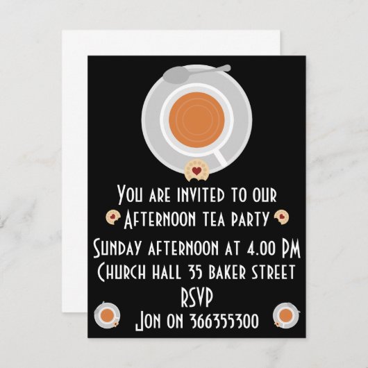アフタヌーンティー招待状 (正面/裏面)