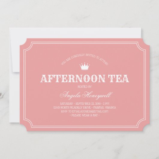 アフタヌーンティー英語バライギリス国旗 招待状 (正面)