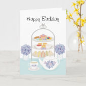 アフタヌーンティー誕生日アジサイの花 カード (黄色い花)