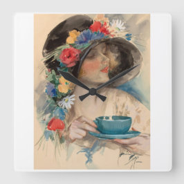 アフタヌーンティー スクエア壁時計