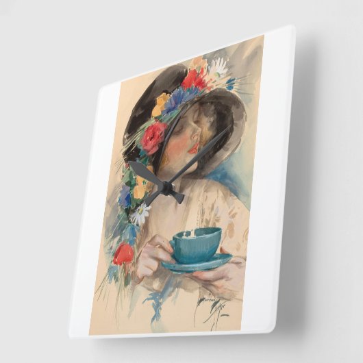 アフタヌーンティー スクエア壁時計 (傾斜)