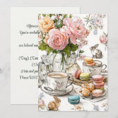 アフタヌーンティー & タイニートゥース | サロン パーティー 招待状 (正面/裏面)