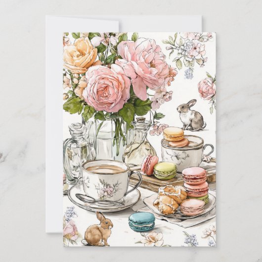 アフタヌーンティー & タイニー トゥーズ | サロン パーティー 招待状 (正面)