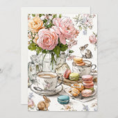 アフタヌーンティー & タイニー トゥーズ | サロン パーティー 招待状 (正面/裏面)