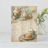 アフタヌーンティー & タイニー トゥース | ヴィンテージ ティー 招待状 (スタンド正面)