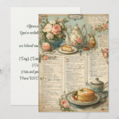 アフタヌーンティー & タイニー トゥース | ヴィンテージ ティー 招待状 (正面/裏面)