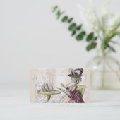 アフタヌーンティー、ハ淡い色のトグレーのストライプ 名刺 (スタンド正面)