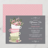 アフタヌーンティー ブライダルシャワー 招待状 (正面/裏面)