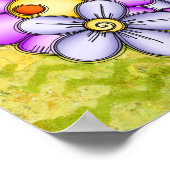 アフタヌーンデレ前向きイ考えドードルの花 ポスター (角)