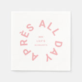 アフターオールデイピンクのブライズメイドスキーパーティー スタンダードカクテルナプキン (正面)