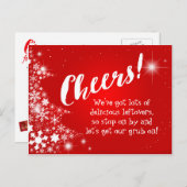 アフタークリスマスホリデーポトラックパーティの招待状 インビテーションポストカード (正面/裏面)