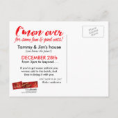 アフタークリスマスホリデーポトラックパーティの招待状 インビテーションポストカード (裏面)