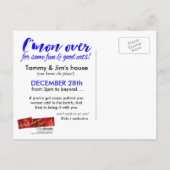 アフタークリスマスホリデーポトラックパーティの招待状 インビテーションポストカード (裏面)