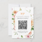 アフターグロウガーデンの花のハートQRコード結婚式RSVP 出欠カード (裏面)