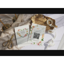 アフターグロウガーデンの花のハートQRコード結婚式RSVP