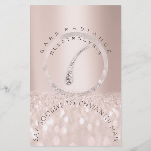 アフターケアのご案内 ローズグリッター電気脱毛 チラシ (正面)