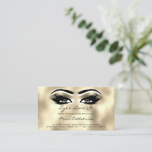 アフターケアの指示がシャンパイニュの目の金ゴールドを点滅 名刺 (スタンド正面)