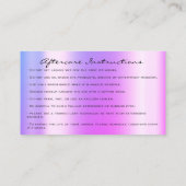 アフターケアの指示がピンクのドリップスパークを点滅 名刺 (裏面)