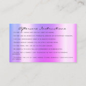 アフターケアの指示がピンクの滴りを輝かせる 名刺 (裏面)