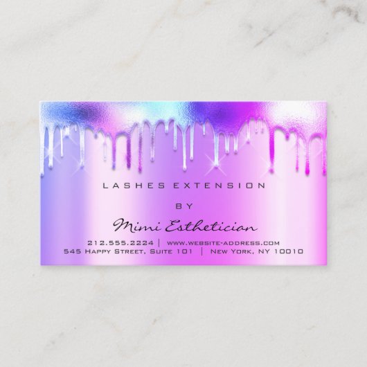 アフターケアの指示がピンクの滴りを輝かせる 名刺 (正面)