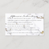 アフターケアの指示が大理石の目を点滅させる金ゴールド 名刺 (裏面)