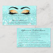 アフターケアの指示が海ブルー金ゴールドを点滅 名刺 (正面/裏面)