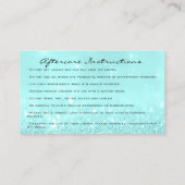 アフターケアの指示が海ブルー金ゴールドを点滅 名刺 (裏面)