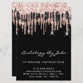 アフターケアの指示が点滅するバックバラ モダン 招待状 (正面/裏面)