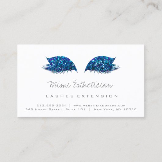 アフターケアの指示が点滅する拡張ブルーグレー 名刺 (正面)