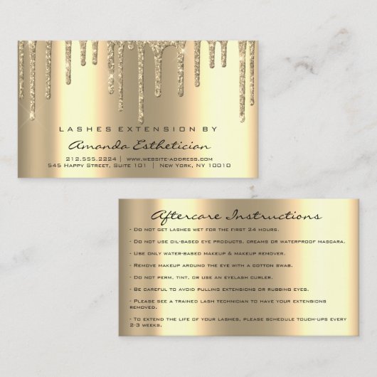 アフターケアの指示が点滅する拡張Dips火花 名刺 (正面/裏面)