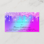 アフターケアの指示が点滅ピンクのドリップホログラフ 名刺 (正面)