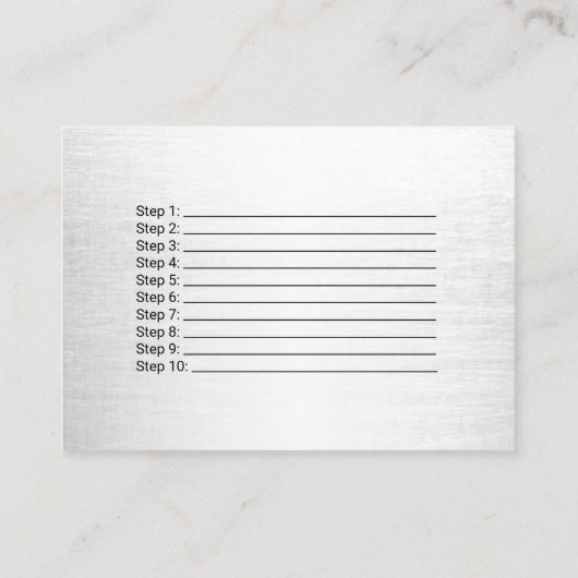 アフターケアの指示のモダンな銀製の美容院 名刺 (裏面)