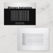 アフターケアの指示のモダンな銀製の美容院 名刺 (正面/裏面)