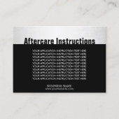 アフターケアの指示のモダンな銀製の美容院 名刺 (正面)